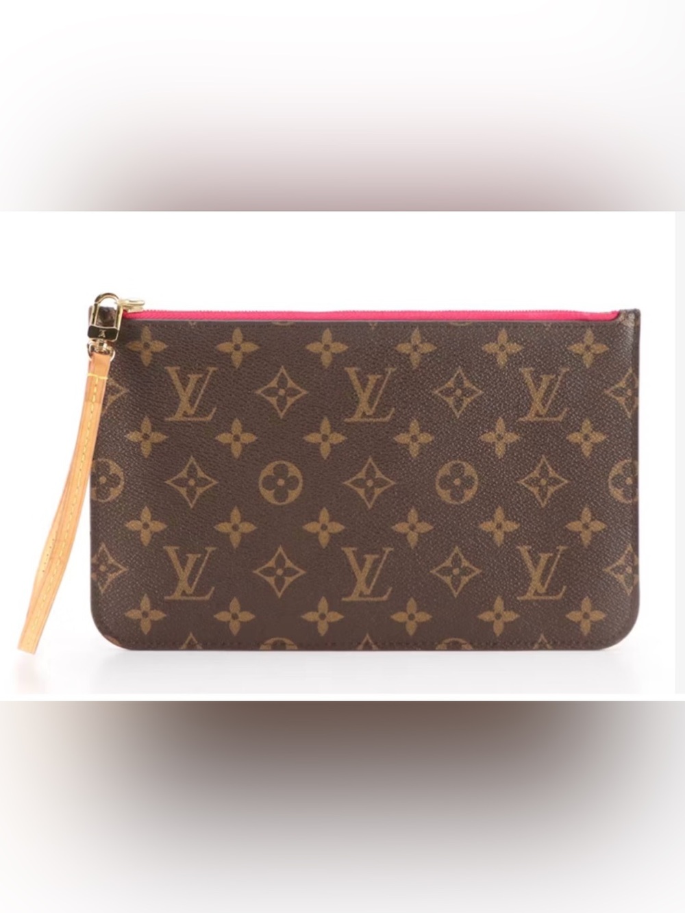 Louis Vuitton Neverfull MM GM Zip Pochette in Brown Monogram Canvas and Leather